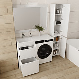 Тумба напольная Style line Даллас 110, Люкс белая, под раковину, PLUS