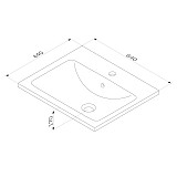 M85AWCC0652WG64 X-Joy, Раковина мебельная, керамическая, 65 см, встроенная, цвет: белый, глянец
