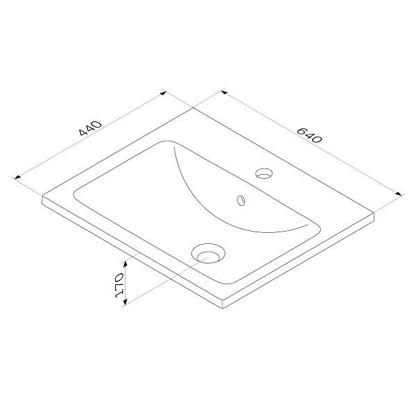 M85AWCC0652WG64 X-Joy, Раковина мебельная, керамическая, 65 см, встроенная, цвет: белый, глянец
