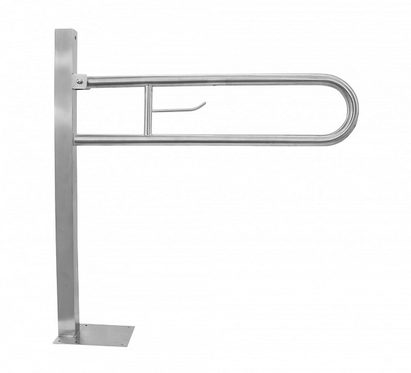 Полукруглый поручень для людей с ограниченными возможностями с креплением к полу, глянцевый.