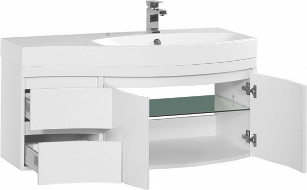 Тумба с раковиной Aquanet Опера 115 R белый (2 дверцы 2 ящика) 00212992