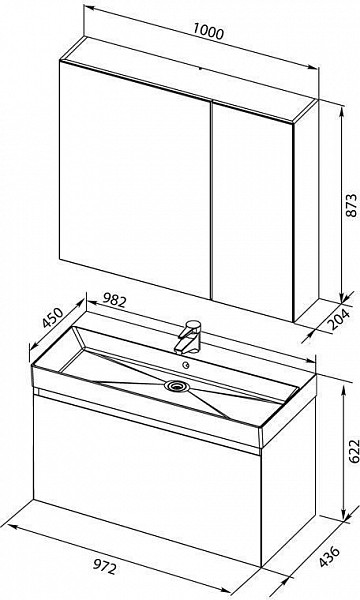 Мебель для ванной Aquanet Йорк 100 белый 00203645