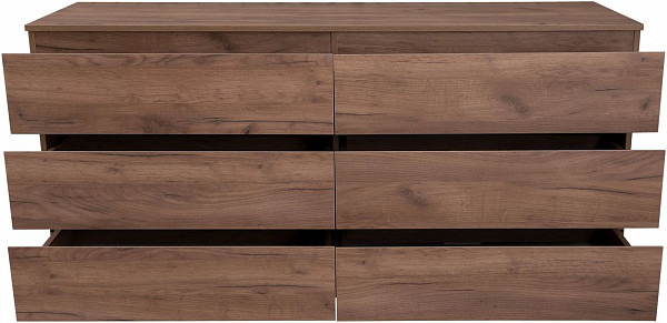Комод Aquanet Сканди 1600x480 Дуб крафт (6 ящиков) 00302548
