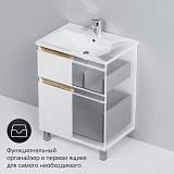 M85AFSX0652WG X-Joy, База под раковину, напольная, 65 см, 2 ящика, белый глянец