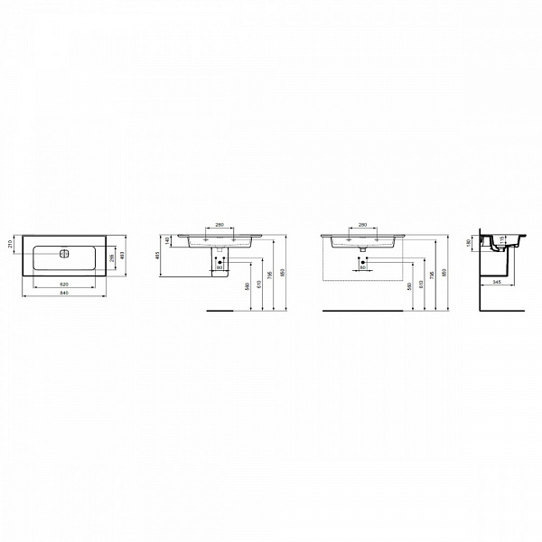 Раковина Ideal Standard Strada II 85 см T363401