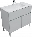 Тумба под раковину Aquanet Алвита new 90 1 ящик, 2 дверцы, серый 00303913