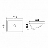 Раковина Azario 63х41х17 встраиваемая снизу, белая (AZ-4072)