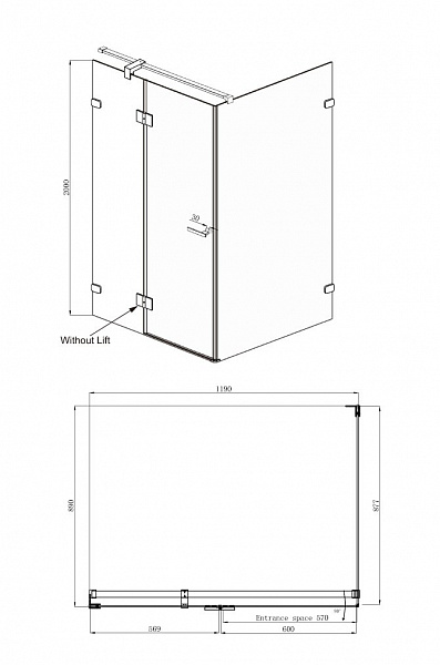 Душевое ограждение Ambassador Abner 10011104L