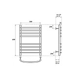 Полотенцесушитель электрический Point Альфа PN05156SE П8 500x600 левый/правый, хром