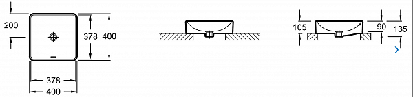 Накладная раковина Jacob Delafon Vox 1930 40х40 см EVG102-PT6