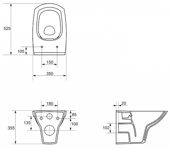 Комплект Cersanit CITY CO DPL EO SLIM инсталляция AQUA SMART M40 кнопка PILOT стекло белый