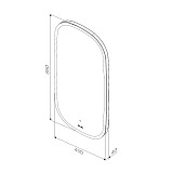 M8FMOX0451WGH Зеркало универсальное с контурной LED-подсветкой, ИК- сенсором, вытянутое, 45*86 см