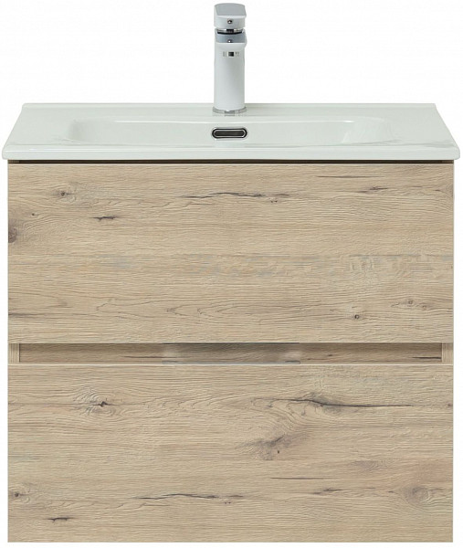 Тумба под раковину Aquanet Алвита New 60 2 ящика, дуб веллингтон белый 00277513