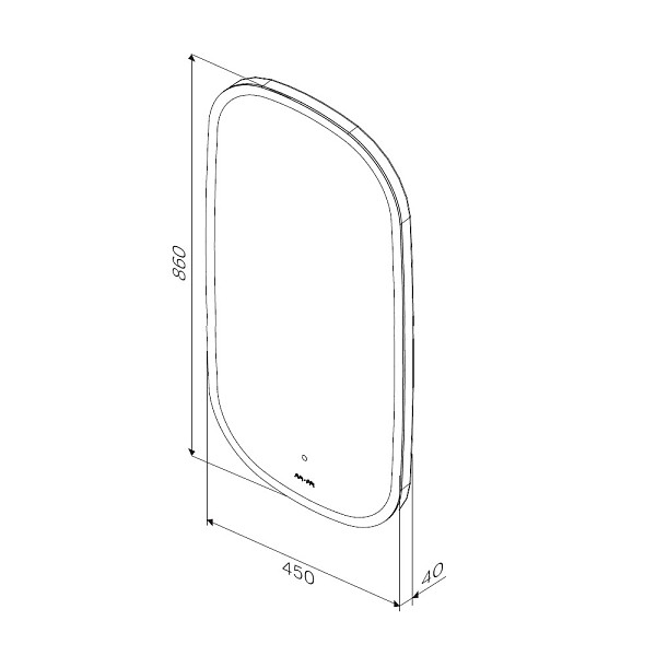 M8FMOX0451WGH Зеркало универсальное с контурной LED-подсветкой, ИК- сенсором, вытянутое, 45*86 см