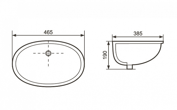 Раковина встраиваемая Aquatek AQ0181-00 46,5х38,5 см белая