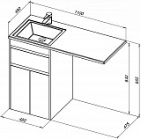 Тумба под раковину Aquanet Токио 48 белый (напольная, 1 ящик, 2 дверцы) 00237744