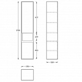 Пенал Kerama Marazzi  Plaza 170 см PL.M.170\WHT