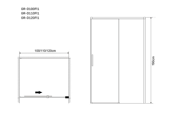Дверь в нишу GR-D100 Fly1 (100*190) 1 место