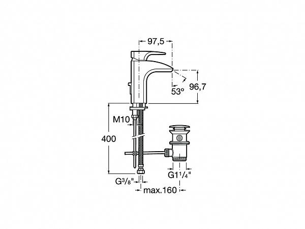 Смеситель Roca Thesis для раковины 5A3050C00