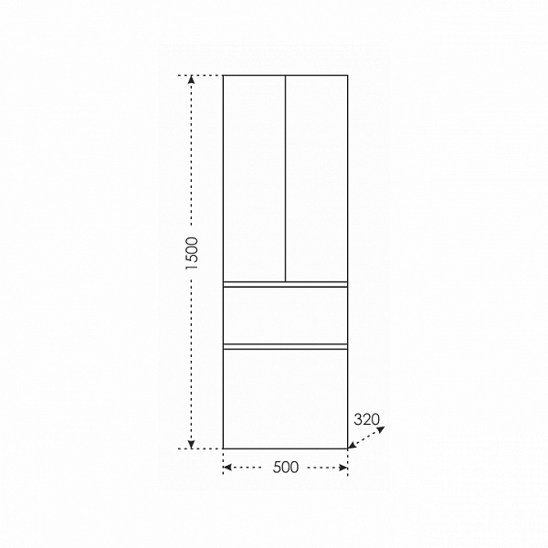 Шкаф-пенал подвесной Марс 50 Санта 700248