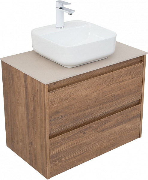 Тумба под раковину Aquanet Nova Lite 75 дуб шоколадный (2 ящика) 00287880