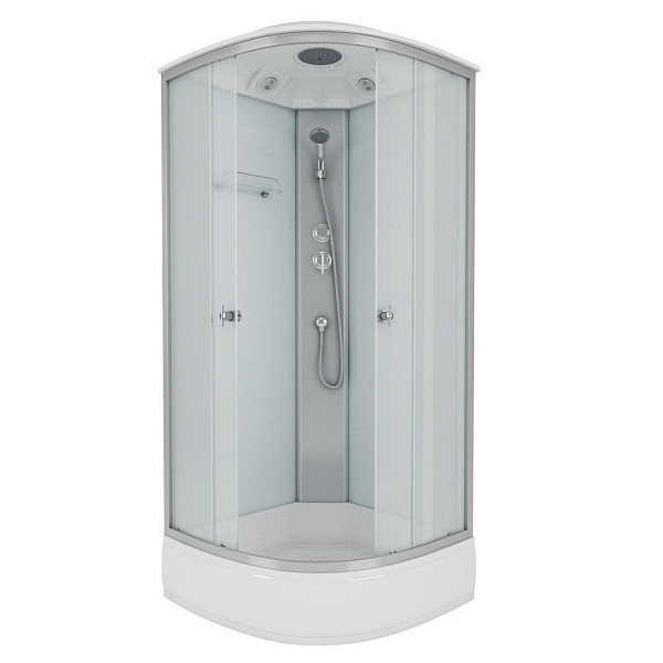 Душ.каб. NG-3304-14 (900х900х2150) низкий поддон(26см) стекло МАТОВОЕ 4 места