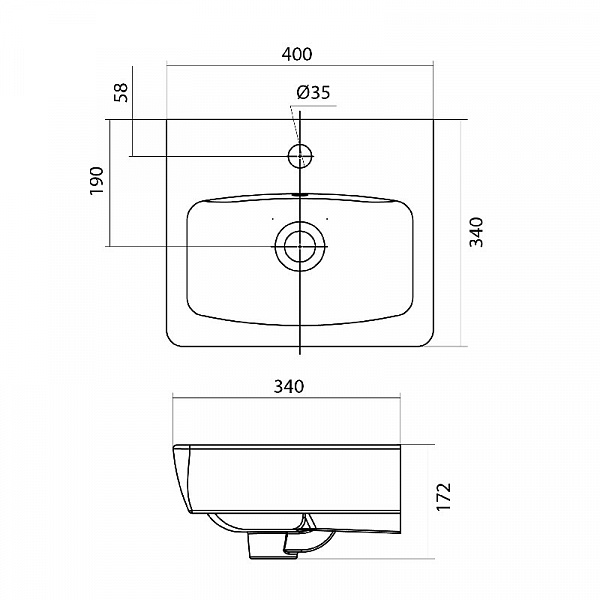 Прямоугольная раковина Santek Нео 40 1WH302183
