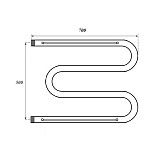 Полотенцесушитель водяной Point PN38557P 500x700 М-образный (1") с полкой, хром