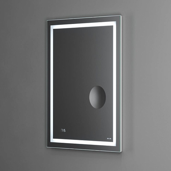 M91AMOX0553WG Универсальное зеркало с контурной Led-подсветкой, часами и косметическим зеркалом, 55