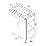 Тумба подвесная, 40 см, полки справа, белая, TORR, IDDIS, TOR40WRi95. Подходит умывальник 0014000U28