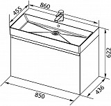 Тумба с раковиной Aquanet Нью-Йорк 85 орех 00213936