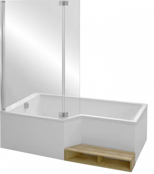 Шторка для ванны с двойной панелью 111.5x140 см Jacob Delafon Bain Douche NEO E4930-GA