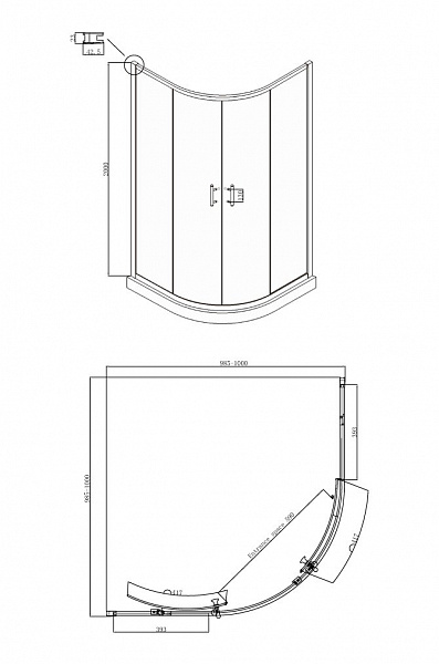 Душевое ограждение Ambassador Kingston 14011105