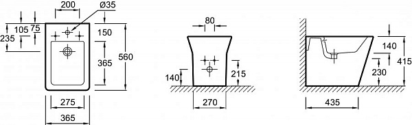 Биде напольное Jacob Delafon Reve E4814-00, крышка-сиденье с микролифтом
