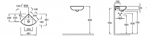 Раковина Jacob Delafon Odeon Up  34х34 см E4733-00