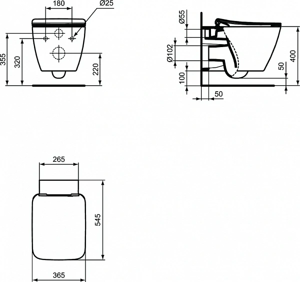 Унитаз подвесной Ideal Standard Strada II T359701