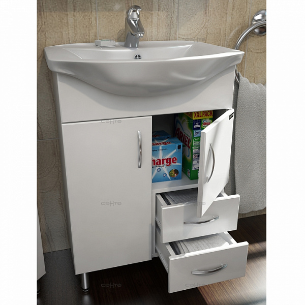 Тумба под раковину Грация 60 2 ящика Санта 201020