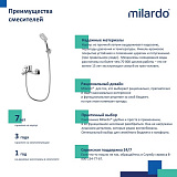 Смеситель для ванны, глянцевый хром, Rora, Milardo, RORSB00M02