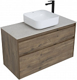 Тумба под раковину Aquanet Nova Lite 100 дуб рустикальный (2 ящика) 00249521