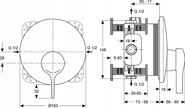 Смеситель Ideal Standard Melange A4719AA для душа