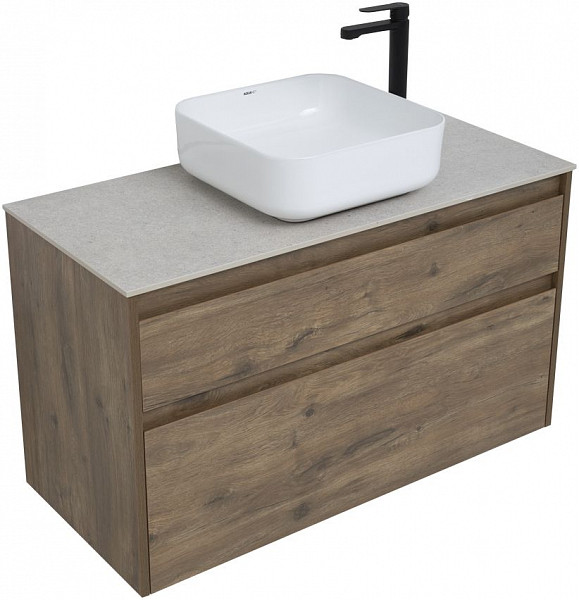 Тумба под раковину Aquanet Nova Lite 100 дуб рустикальный (2 ящика) 00249521