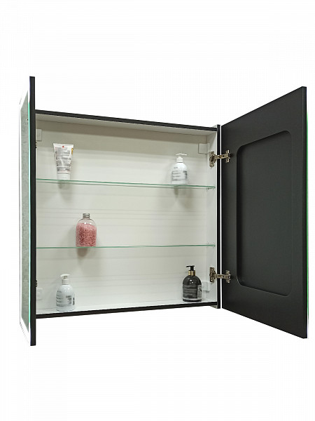 Зеркало-шкаф Континент "Mirror Box black Led" 600х800