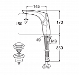 Смеситель Roca Insignia для раковин с донным клапаном, 5A323AC00