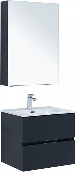 Мебель для ванной Aquanet Алвита New 60 2 ящика, антрацит 00274219
