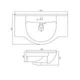 Раковина под тумбу Акватон - АКВАТЕЛЬ 85 1WH110216