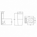 Унитаз компакт напольный Azario Luana 615х375х840 безободковый с сиденьем микролифт (AZ-8593)