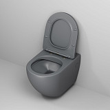 Унитаз GR-4411GMS Color (550*365*395) СЕРЫЙ МАТОВЫЙ подвесной БЕЗОБОДКОВЫЙ