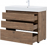 Тумба под раковину Aquanet Nova Lite 100 дуб рустикальный (3 ящика) 00302480