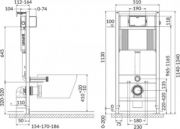 Комплект Cersanit CITY CO DPL EO SLIM инсталляция AQUA SMART M40 кнопка PILOT стекло белый