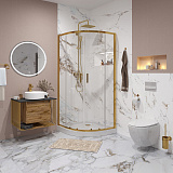 Душ. ограждение NG-6406-08 GOLD (90*90*190) полукруг, двери раздвижные, 1 место